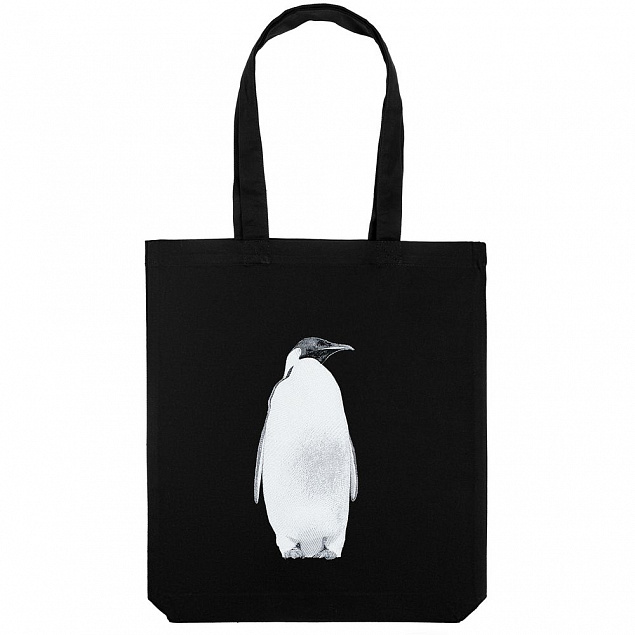 Холщовая сумка Like a Penguin, черная с логотипом в Екатеринбурге заказать по выгодной цене в кибермаркете AvroraStore