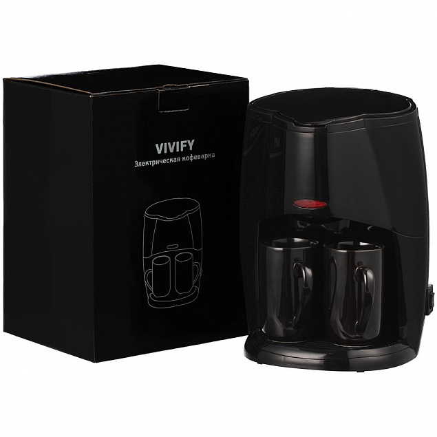 Электрическая кофеварка Vivify, черная с логотипом в Екатеринбурге заказать по выгодной цене в кибермаркете AvroraStore