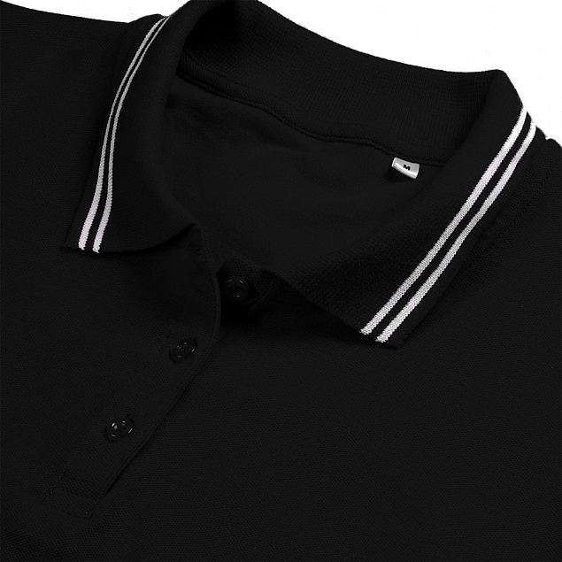 Рубашка поло женская Virma Stripes Lady, черная с логотипом в Екатеринбурге заказать по выгодной цене в кибермаркете AvroraStore