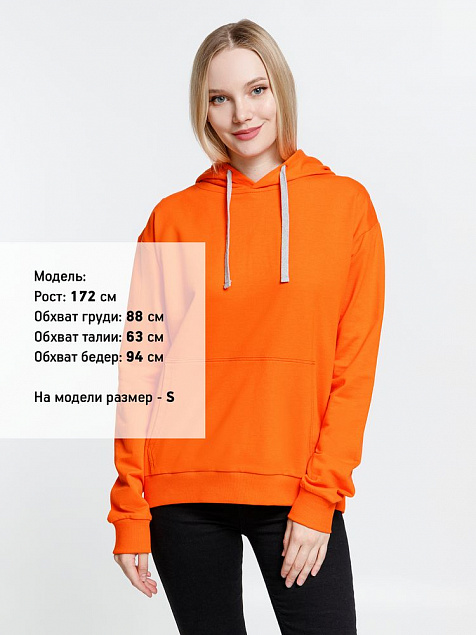 Толстовка с капюшоном Kirenga, оранжевая с логотипом в Екатеринбурге заказать по выгодной цене в кибермаркете AvroraStore