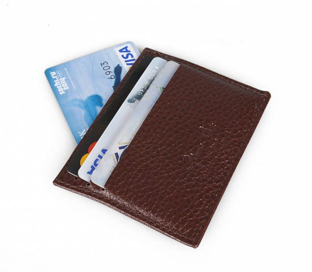 Футляр для кредитных карт, коричневый с логотипом в Екатеринбурге заказать по выгодной цене в кибермаркете AvroraStore
