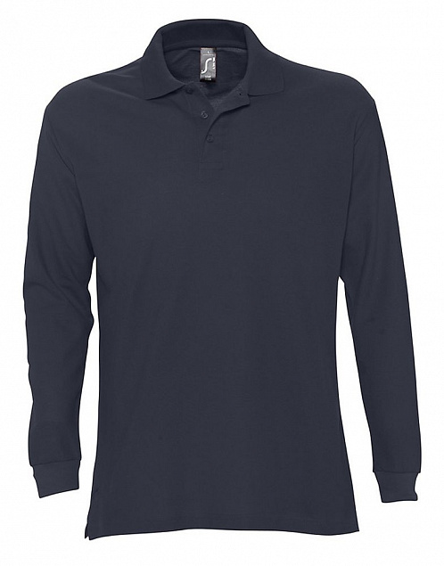 Рубашка поло мужская с длинным рукавом STAR 170, темно-синяя с логотипом в Екатеринбурге заказать по выгодной цене в кибермаркете AvroraStore