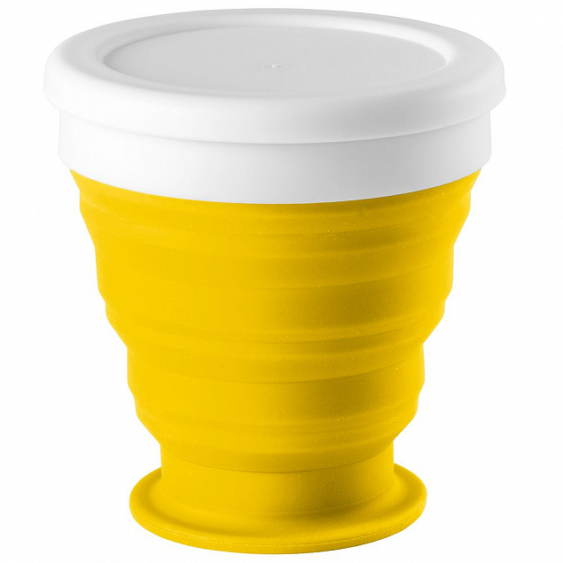 Складной стакан Astrada, желтый с логотипом в Екатеринбурге заказать по выгодной цене в кибермаркете AvroraStore