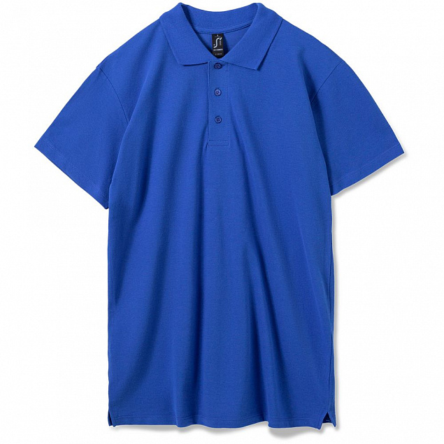 Рубашка поло мужская SUMMER 170, ярко-синяя (royal) с логотипом в Екатеринбурге заказать по выгодной цене в кибермаркете AvroraStore
