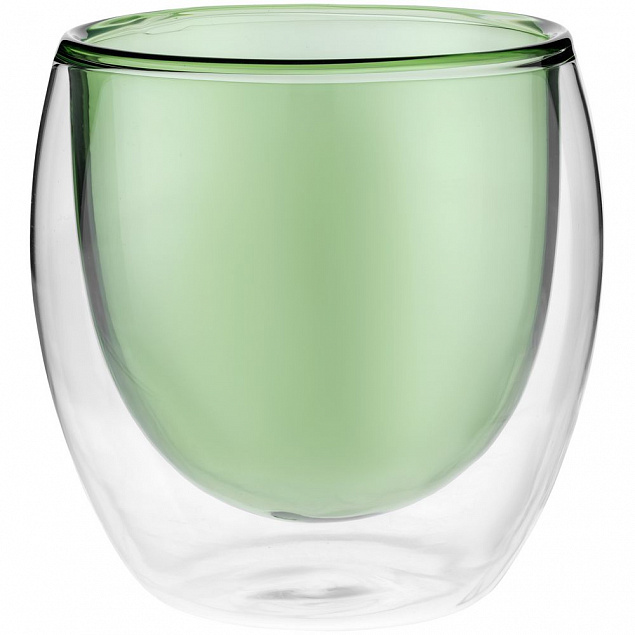 Стакан с двойными стенками Glass Bubble, зеленый с логотипом в Екатеринбурге заказать по выгодной цене в кибермаркете AvroraStore