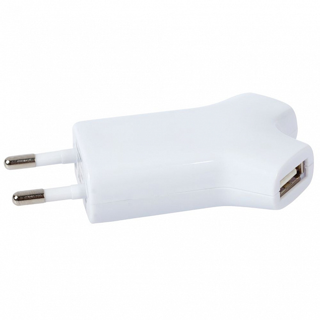 Сетевое зарядное устройство Uniscend Double USB, белое с логотипом в Екатеринбурге заказать по выгодной цене в кибермаркете AvroraStore