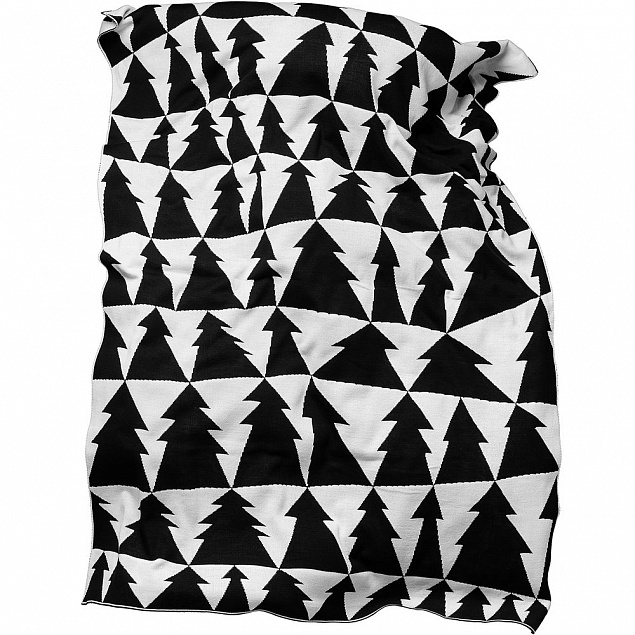 Плед «Танцующий лес», черно-белый с логотипом в Екатеринбурге заказать по выгодной цене в кибермаркете AvroraStore