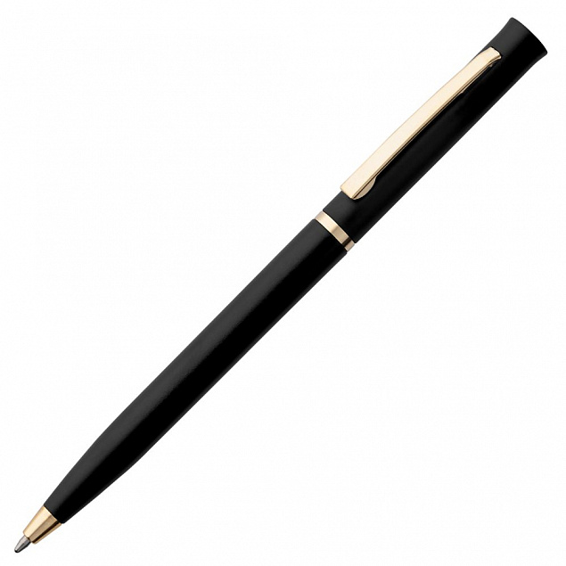 Ручка шариковая Euro Gold, черная с логотипом в Екатеринбурге заказать по выгодной цене в кибермаркете AvroraStore