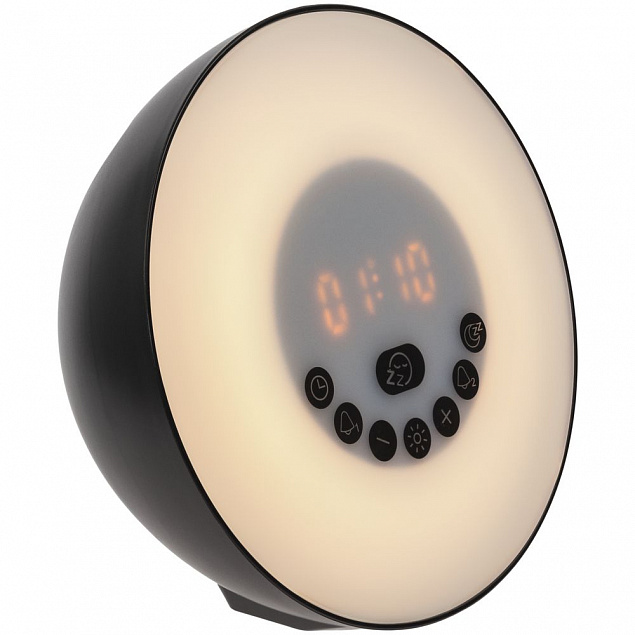 Лампа-колонка dreamTime для пробуждения светом и музыкой, черная с логотипом в Екатеринбурге заказать по выгодной цене в кибермаркете AvroraStore