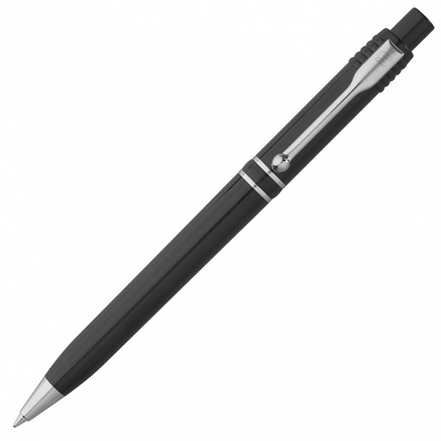 Ручка шариковая Raja Chrome, черная с логотипом в Екатеринбурге заказать по выгодной цене в кибермаркете AvroraStore