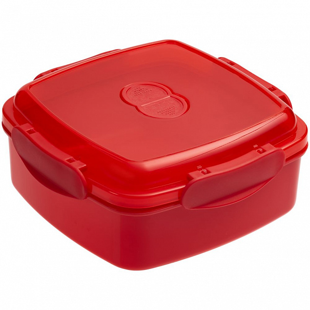 Ланчбокс Cube, красный с логотипом в Екатеринбурге заказать по выгодной цене в кибермаркете AvroraStore