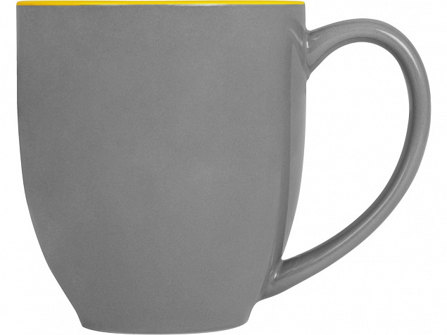 Кружка керамическая Gracy 470мл, серый/желтый с логотипом в Екатеринбурге заказать по выгодной цене в кибермаркете AvroraStore