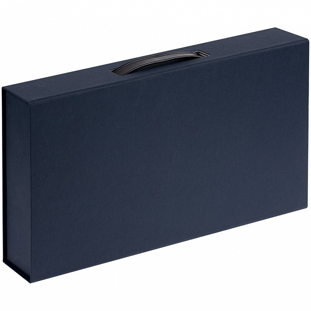 Коробка с ручкой Platt, синяя с логотипом в Екатеринбурге заказать по выгодной цене в кибермаркете AvroraStore