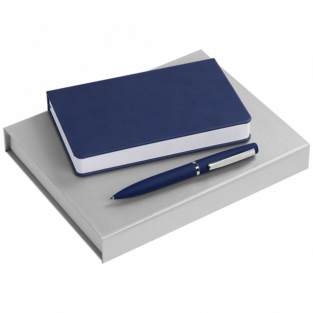 Набор Basis: ежедневник 10х16 см и ручка, синий с логотипом в Екатеринбурге заказать по выгодной цене в кибермаркете AvroraStore