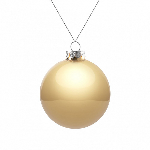 Елочный шар Finery Gloss, 8 см, глянцевый золотистый с логотипом в Екатеринбурге заказать по выгодной цене в кибермаркете AvroraStore