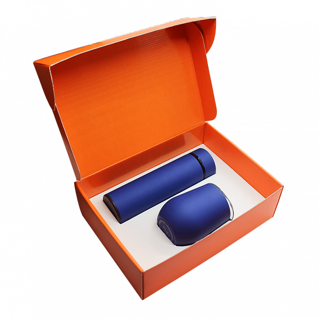 Набор Hot Box C (софт-тач) W, синий с логотипом в Екатеринбурге заказать по выгодной цене в кибермаркете AvroraStore