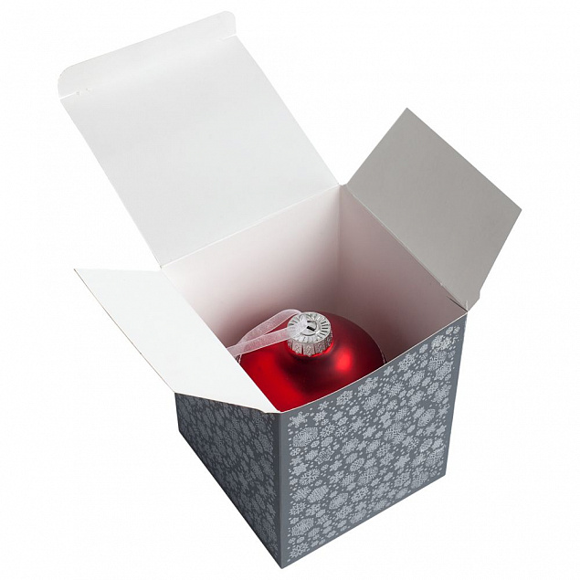Елочный шар «Скандинавский узор», 8 см, красный с логотипом в Екатеринбурге заказать по выгодной цене в кибермаркете AvroraStore