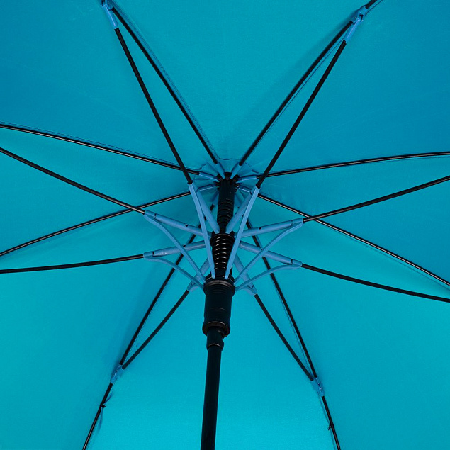 Зонт-трость Undercolor с цветными спицами, бирюзовый с логотипом в Екатеринбурге заказать по выгодной цене в кибермаркете AvroraStore