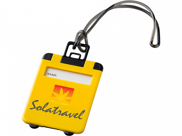 Бирка для багажа Taggy, желтый с логотипом в Екатеринбурге заказать по выгодной цене в кибермаркете AvroraStore