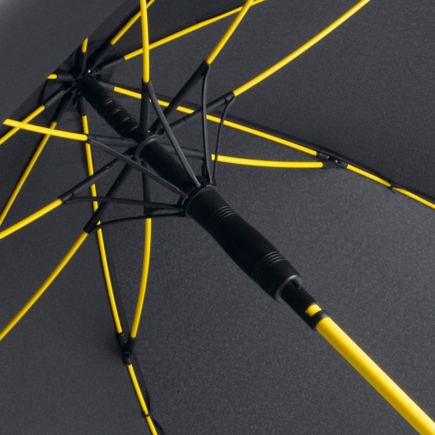 Зонт-трость с цветными спицами Color Style, желтый с логотипом в Екатеринбурге заказать по выгодной цене в кибермаркете AvroraStore