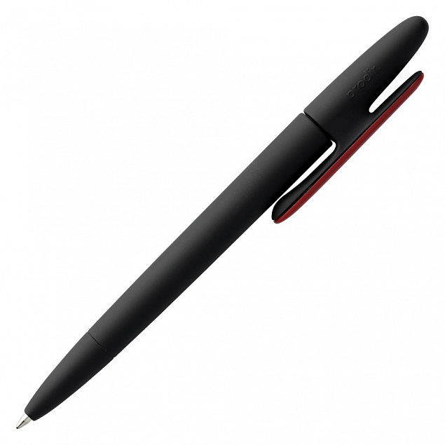 Ручка шариковая Prodir DS5 TRR-P Soft Touch, черная с красным с логотипом в Екатеринбурге заказать по выгодной цене в кибермаркете AvroraStore