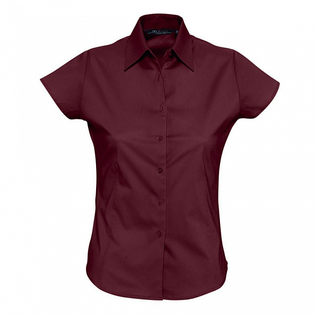 Рубашка женская с коротким рукавом Excess, бордовая с логотипом в Екатеринбурге заказать по выгодной цене в кибермаркете AvroraStore